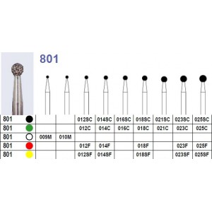 Fraise diamantée N°801 blister 10 instruments